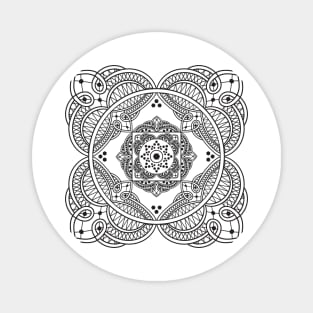 Elegant Lace Henna Tattoo Style Mandala Pattern Magnet